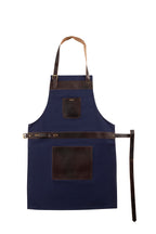 BBQ Apron with Leather Straps and Utility Pockets