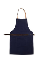 BBQ Apron with Leather Straps and Utility Pockets