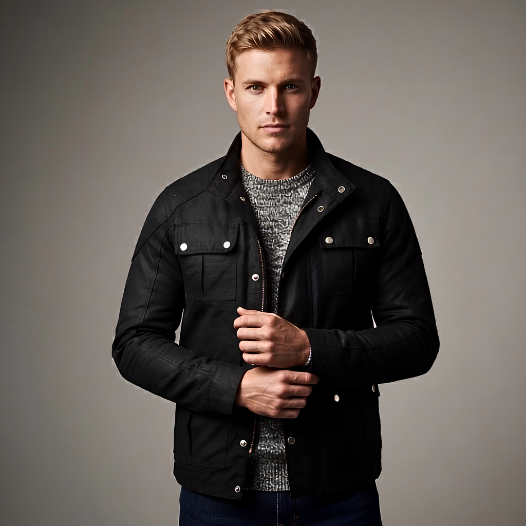 Wax Cotton Jackets Men's Long Motorcycle Outdoor Jacket
