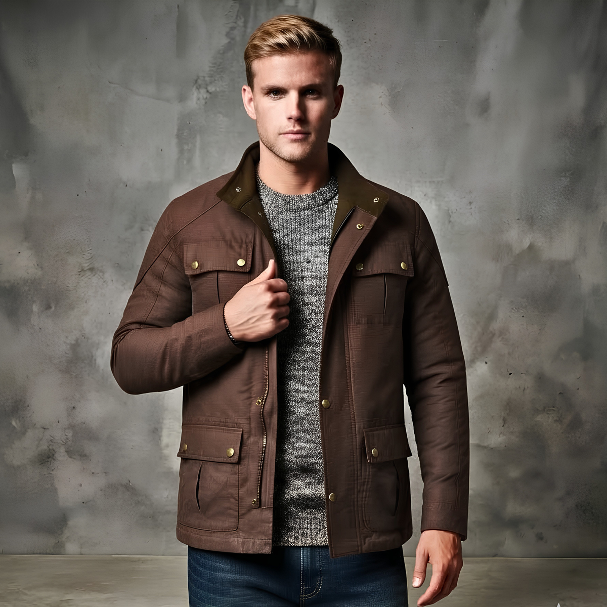Wax Cotton Jackets Men's Long Motorcycle Outdoor Jacket