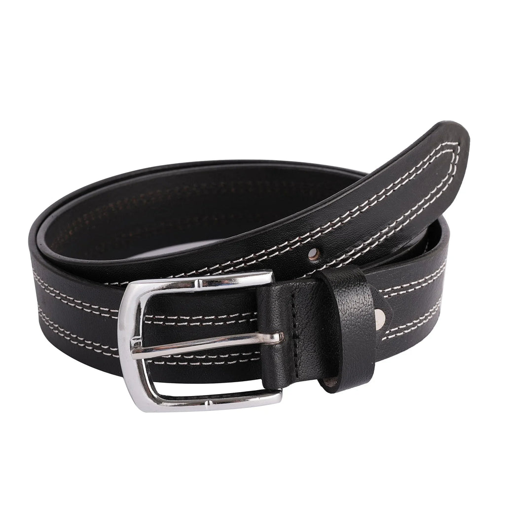 Mens Designer Belts with Durable Quad-Stitch Design on Premium Leather