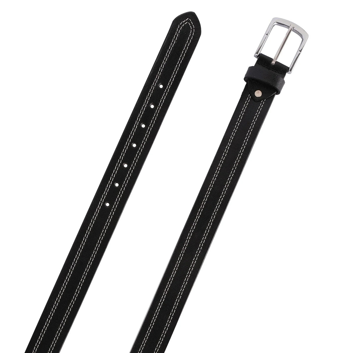 Mens Designer Belts with Durable Quad-Stitch Design on Premium Leather