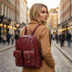Leather Backpack Women Can Carry for Work with Padded Laptop Sleeve