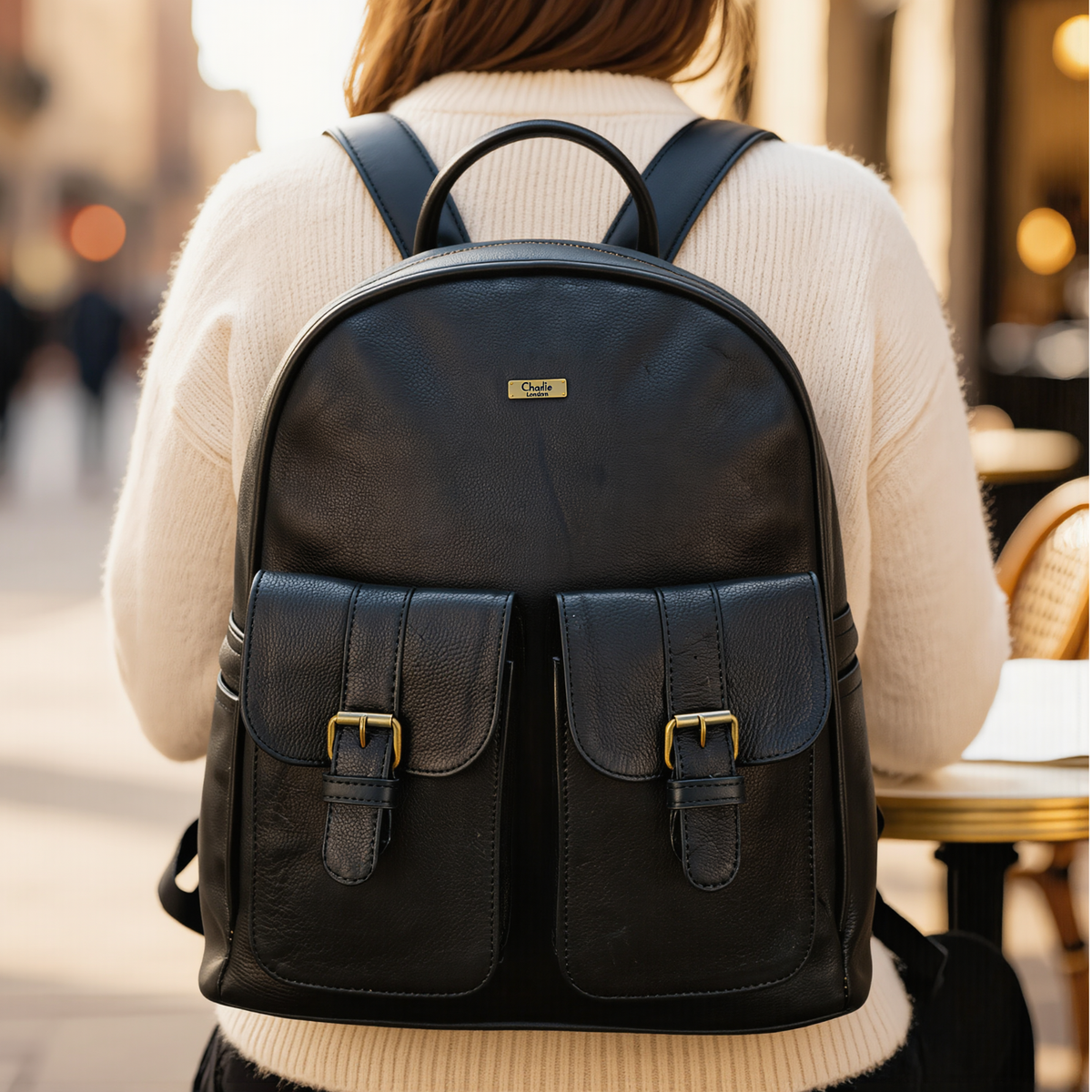 Leather Backpack Women Can Carry for Work with Padded Laptop Sleeve