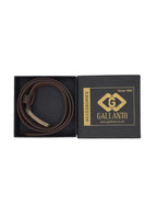 Male Leather Belt with Coordinated Brass Hardware