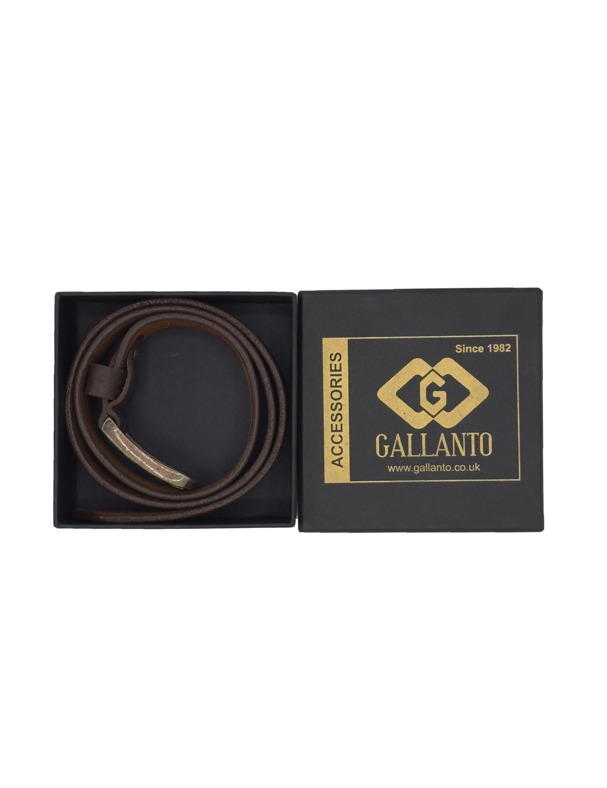 Male Leather Belt with Coordinated Brass Hardware