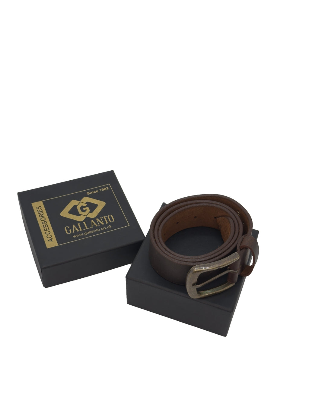 Male Leather Belt with Coordinated Brass Hardware