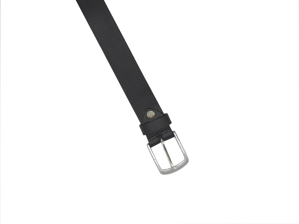 Male Leather Belt with Coordinated Brass Hardware