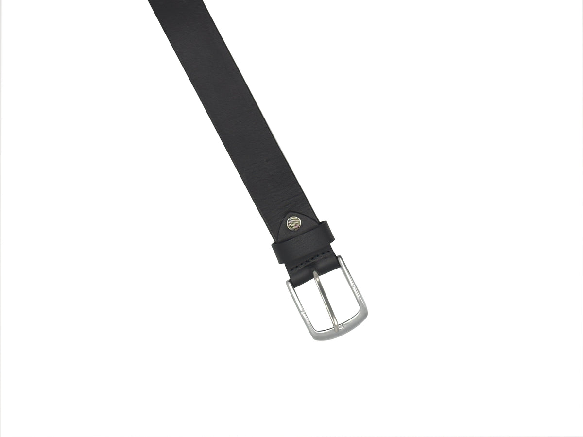 Male Leather Belt with Coordinated Brass Hardware
