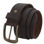 Male Leather Belt with Coordinated Brass Hardware
