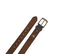 Male Leather Belt with Coordinated Brass Hardware