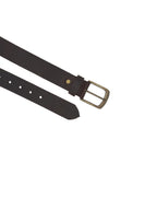 Male Leather Belt with Coordinated Brass Hardware