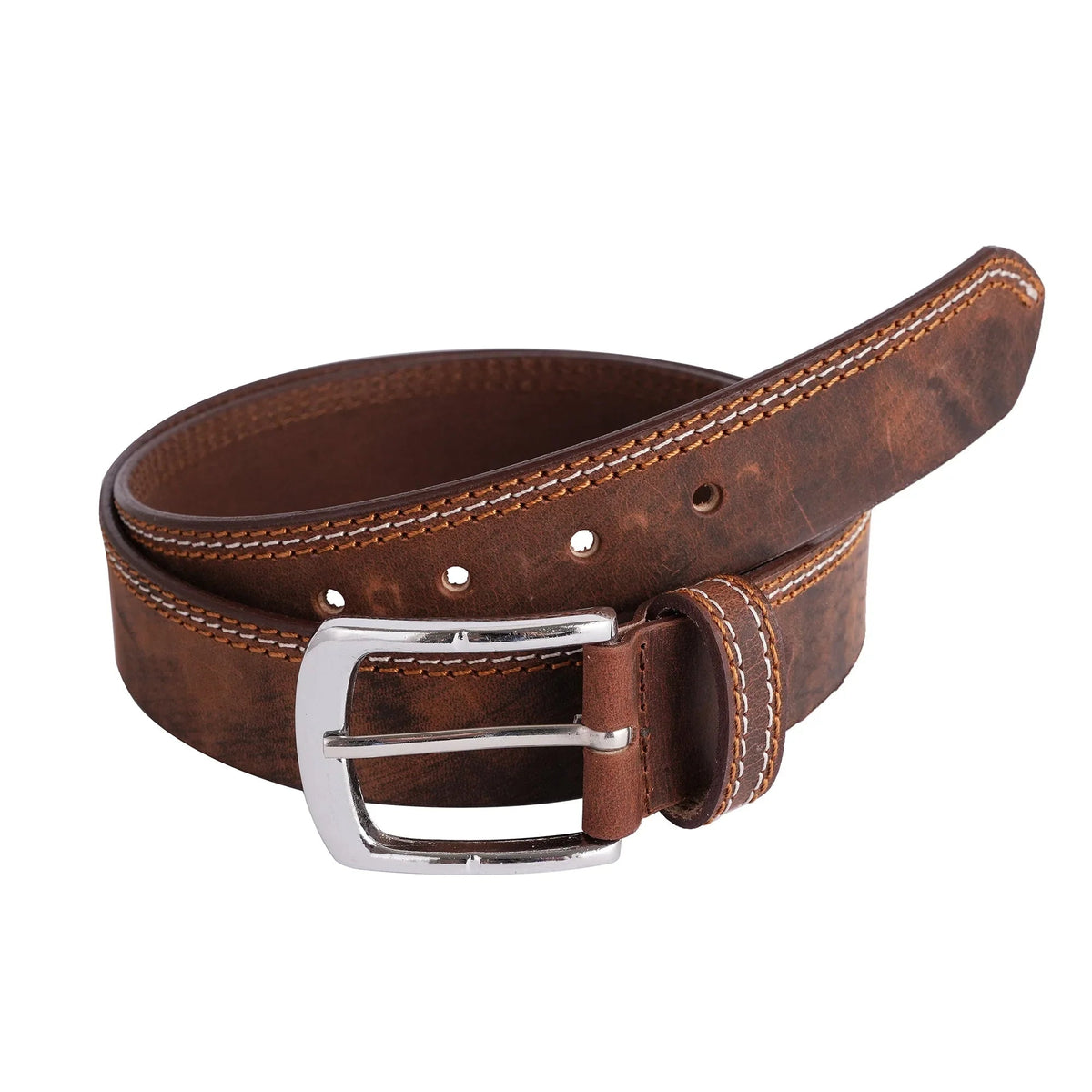 Mens Leather Belts with Durable Triple-Stitch Design