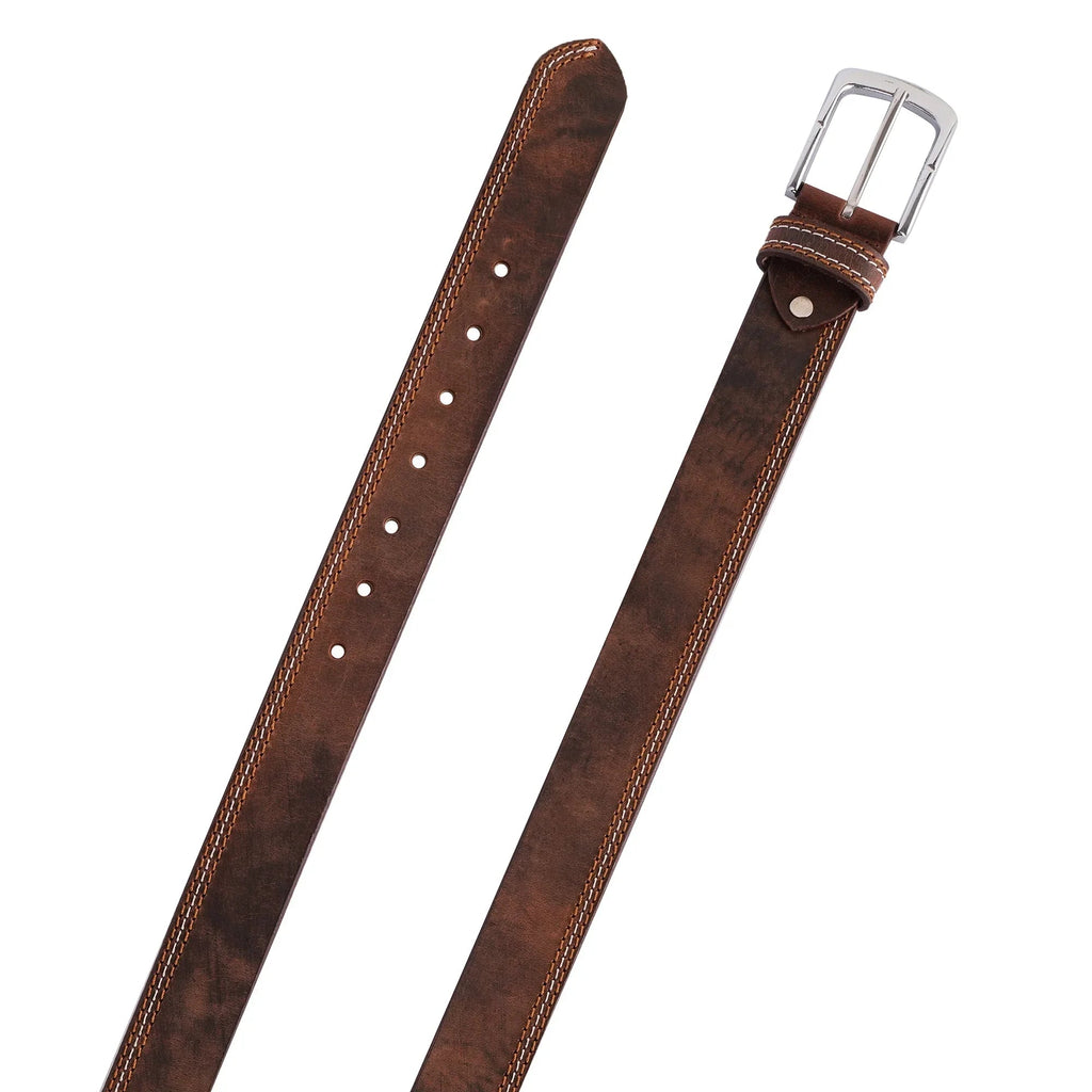 Mens Leather Belts with Durable Triple-Stitch Design