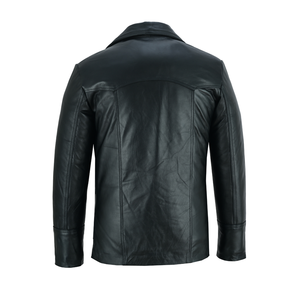 Mens Leather Blazer with Distressed Fight Club-Inspired Style