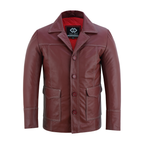 Mens Leather Blazer with Distressed Fight Club-Inspired Style