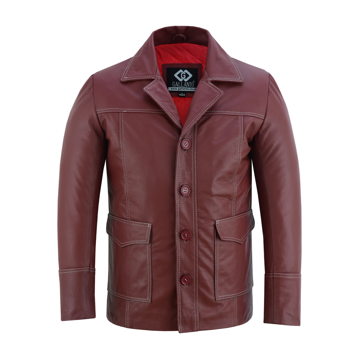 Mens Leather Blazer with Distressed Fight Club-Inspired Style