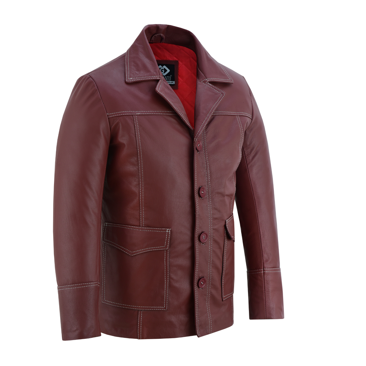 Mens Leather Blazer with Distressed Fight Club-Inspired Style