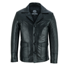Mens Leather Blazer with Distressed Fight Club-Inspired Style