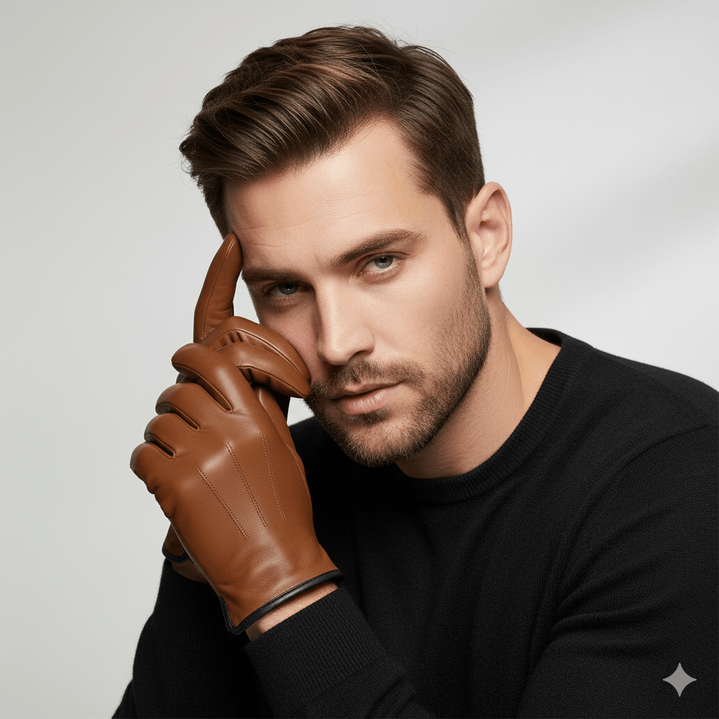 Leather Gloves Lined with Cashmere for Classic Everyday Style