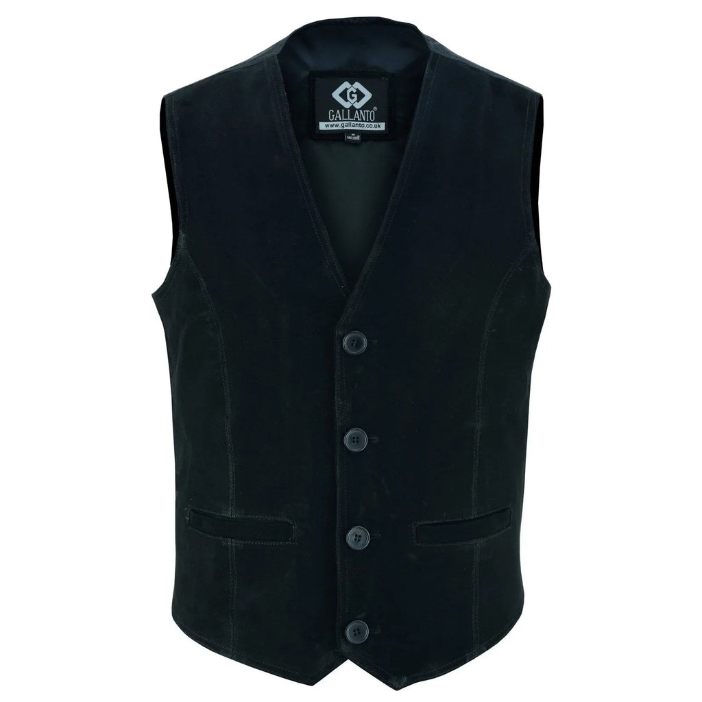 Mens Biker Vest in Classic Soft Leather and Suede Styles