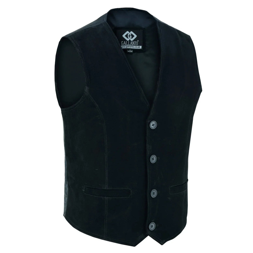 Mens Biker Vest in Classic Soft Leather and Suede Styles