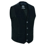 Mens Biker Vest in Classic Soft Leather and Suede Styles