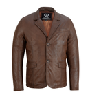Vintage Leather Blazer Mens Classic Life on Mars-Inspired Style