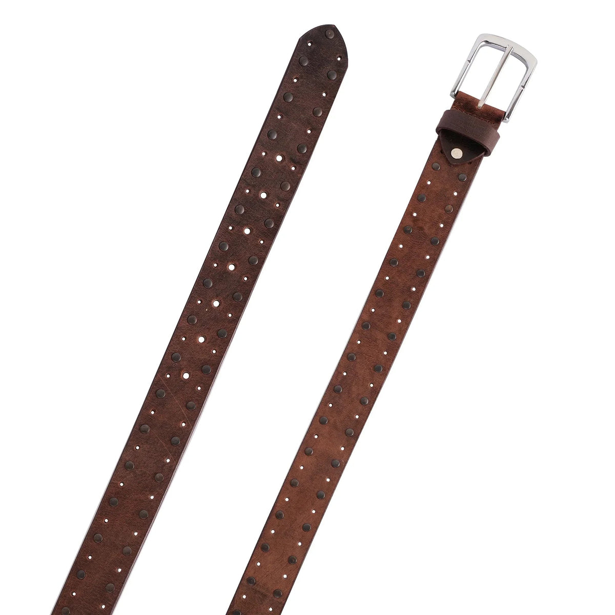 Gents Leather Belts with Distinctive Crazy Rivets Design