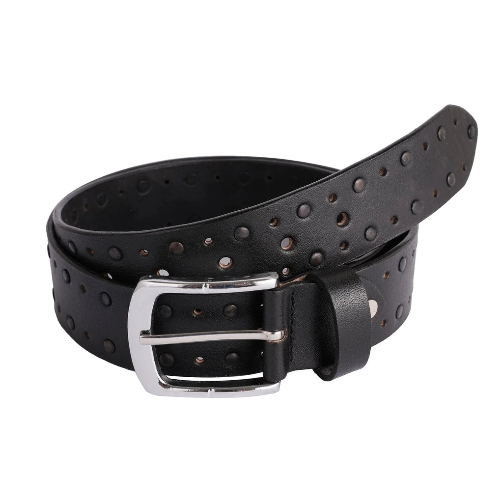 Gents Leather Belts with Distinctive Crazy Rivets Design