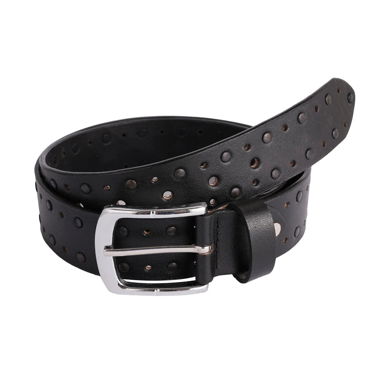 Gents Leather Belts with Distinctive Crazy Rivets Design