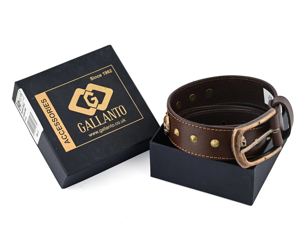 Best Leather Belts for Men with Skull and Pyramid Studs