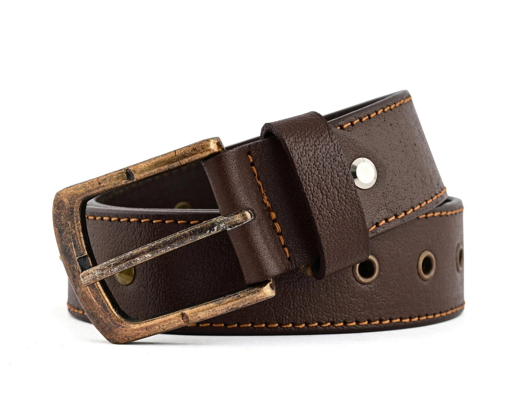 Best Leather Belts for Men with Skull and Pyramid Studs