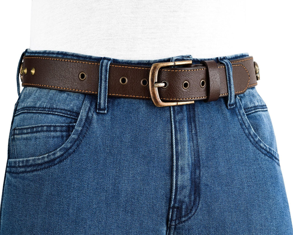 Best Leather Belts for Men with Skull and Pyramid Studs
