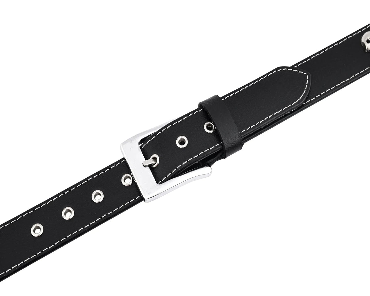 Best Leather Belts for Men with Skull and Pyramid Studs