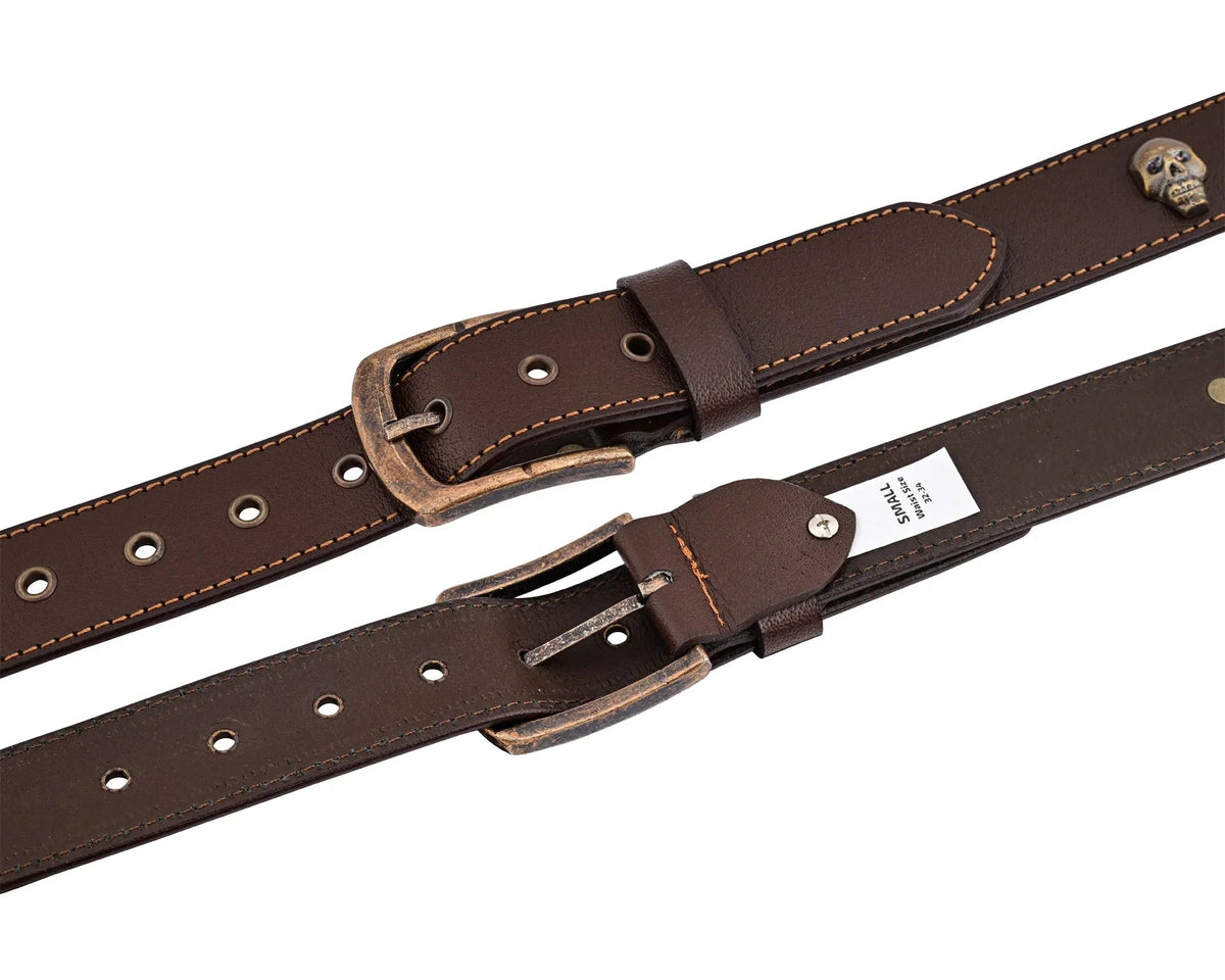 Best Leather Belts for Men with Skull and Pyramid Studs