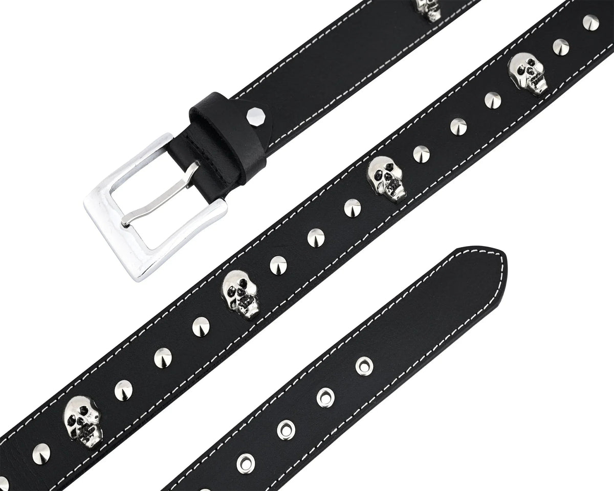 Best Leather Belts for Men with Skull and Pyramid Studs