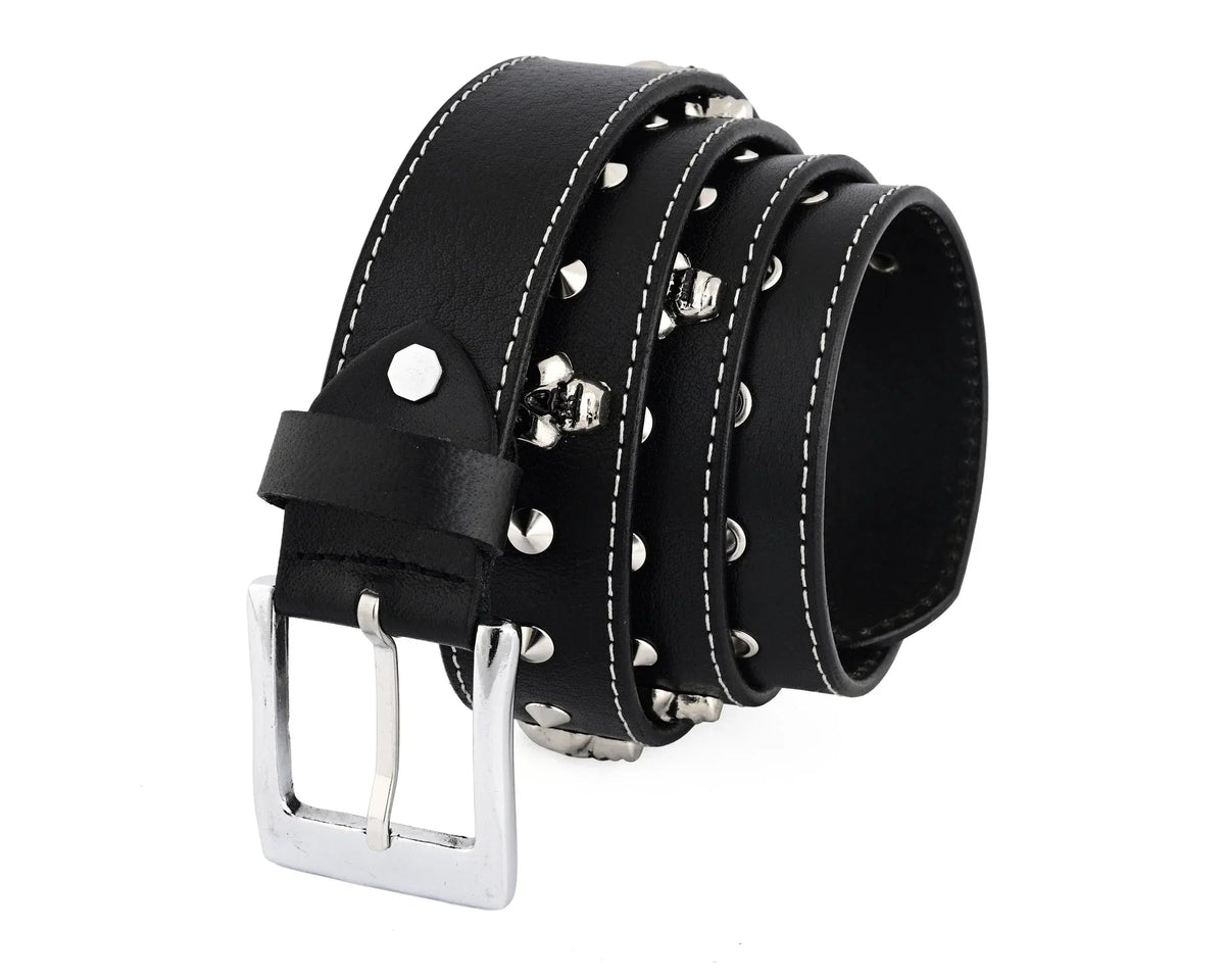 Best Leather Belts for Men with Skull and Pyramid Studs