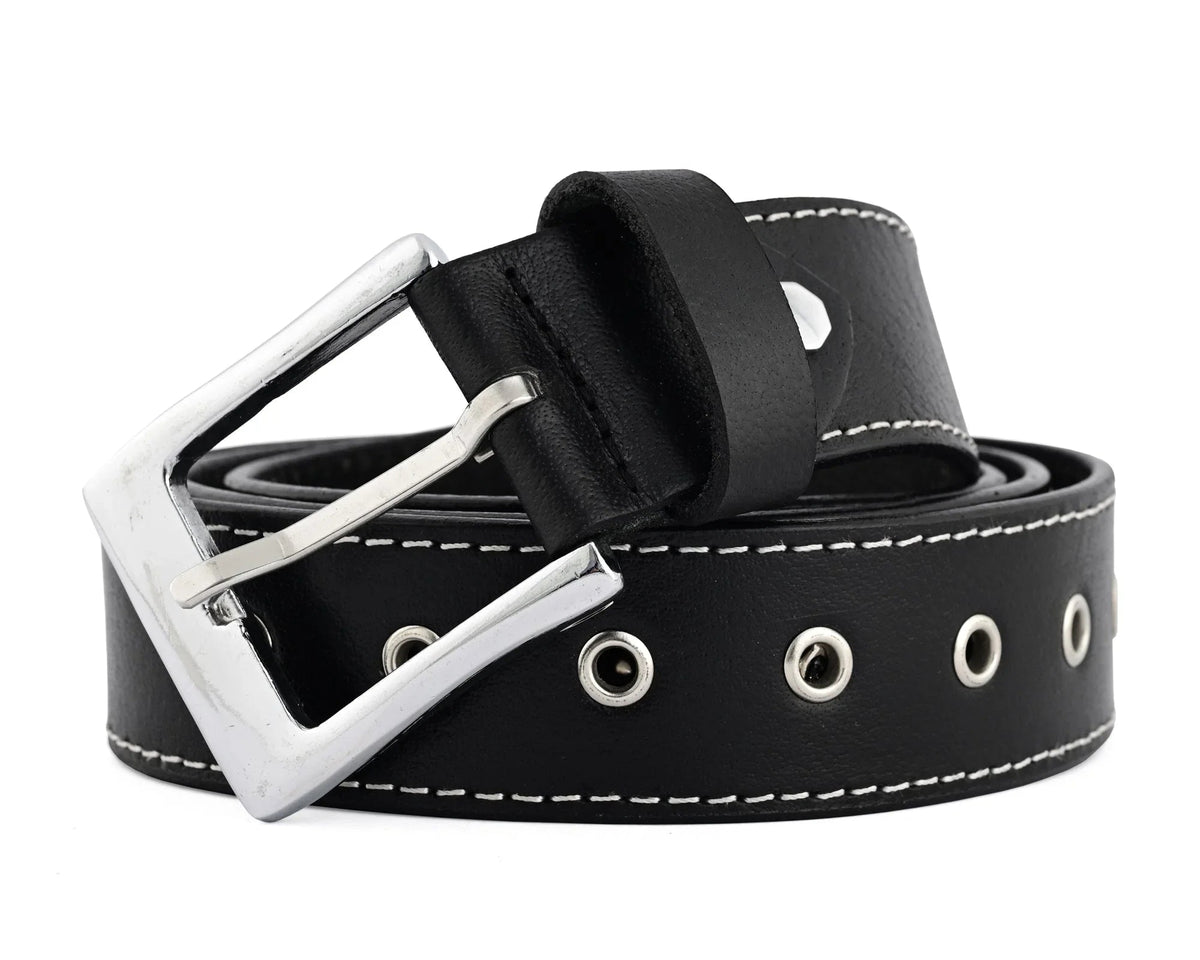 Best Leather Belts for Men with Skull and Pyramid Studs