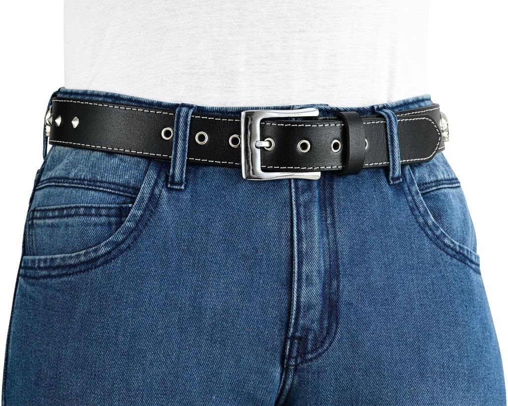 Best Leather Belts for Men with Skull and Pyramid Studs