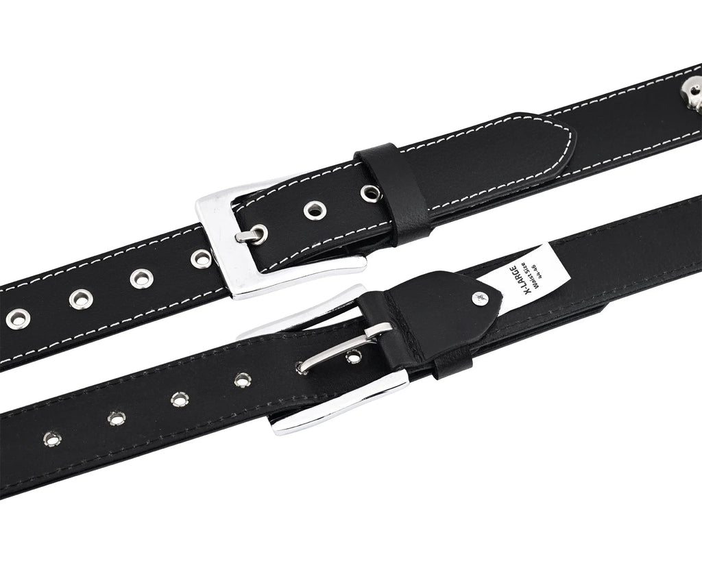 Best Leather Belts for Men with Skull and Pyramid Studs