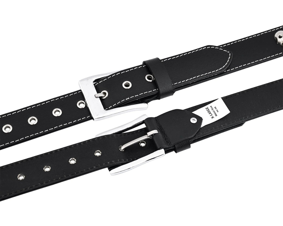 Best Leather Belts for Men with Skull and Pyramid Studs