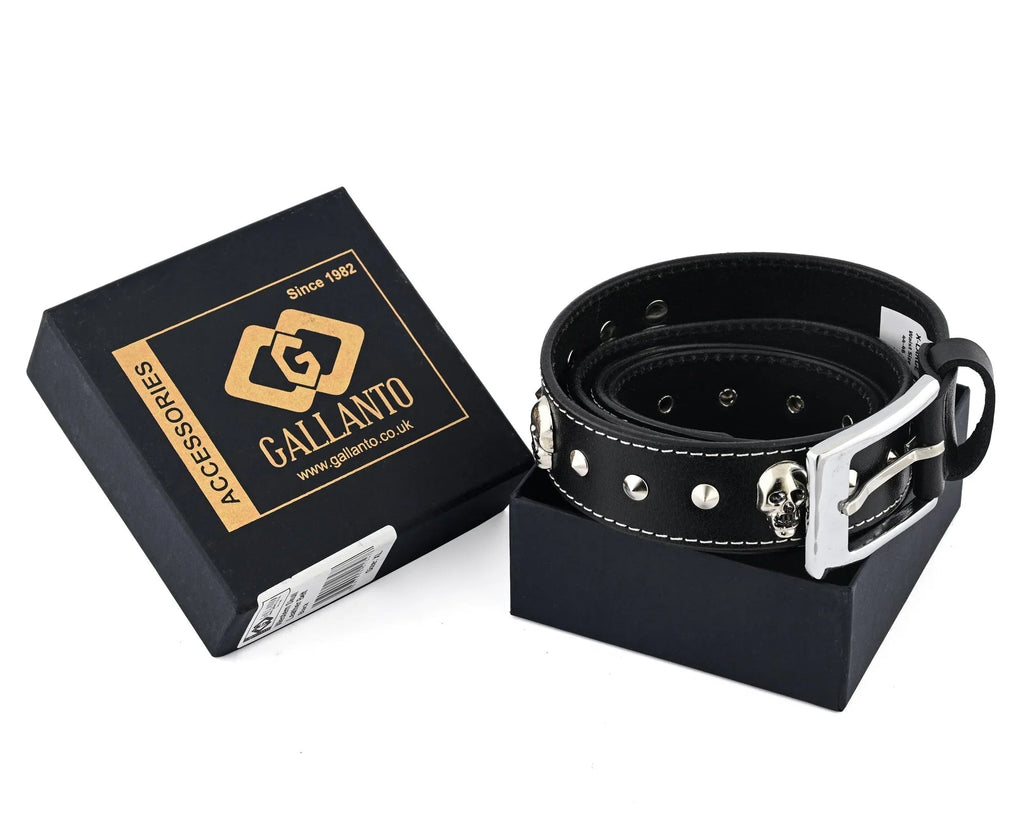 Best Leather Belts for Men with Skull and Pyramid Studs