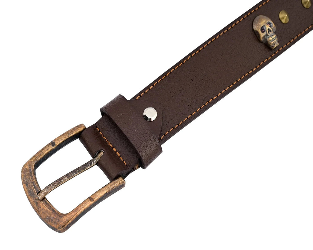 Best Leather Belts for Men with Skull and Pyramid Studs