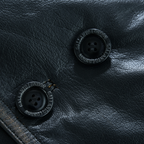 Men’s Leather Blazer with Double-Breasted Military Styling