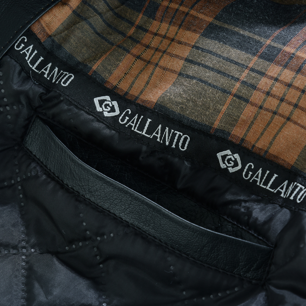 Men’s Leather Blazer with Double-Breasted Military Styling