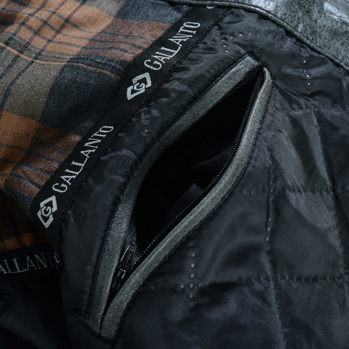 Men’s Leather Blazer with Double-Breasted Military Styling