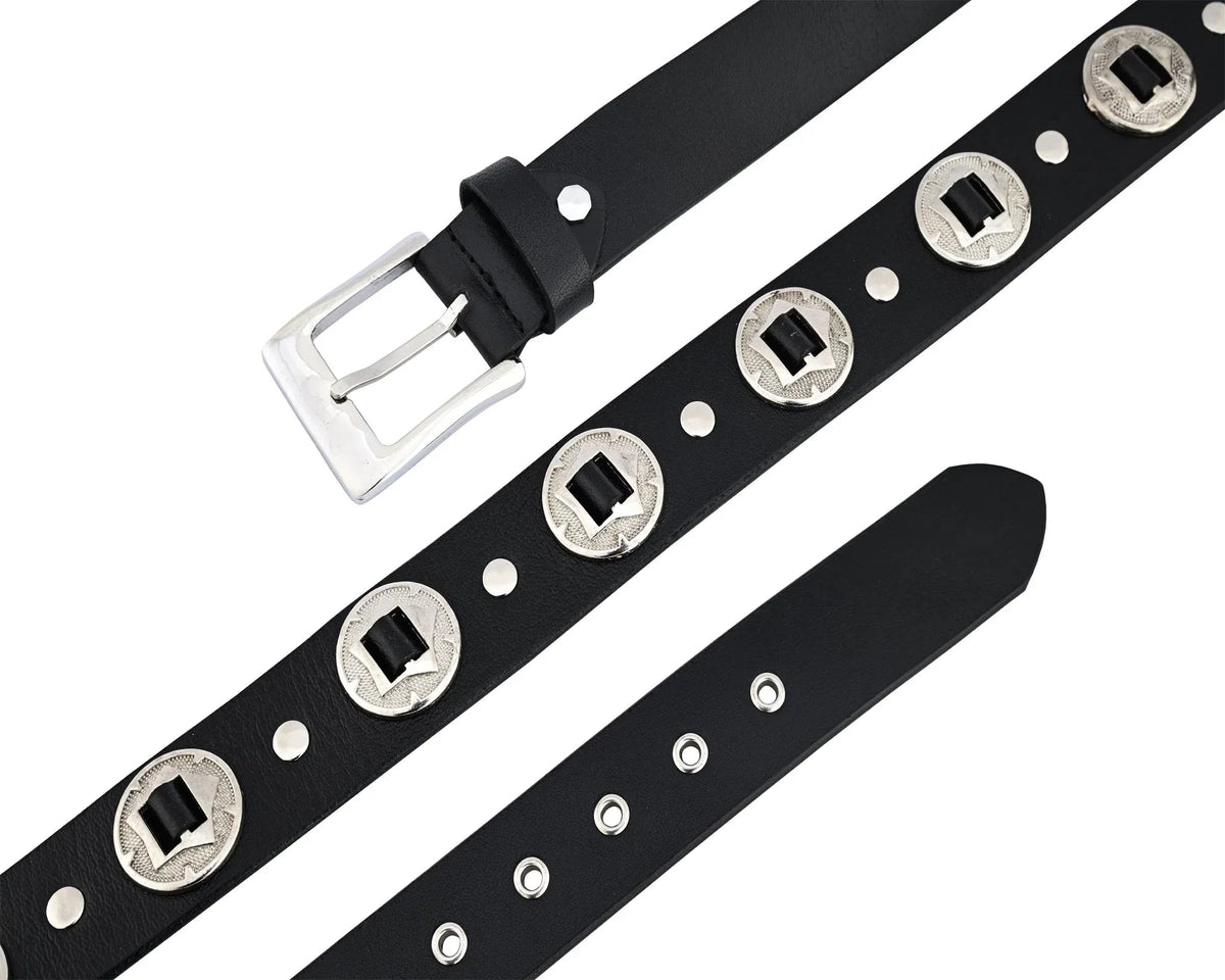 Male Designer Belts with Western Laced Concho Detail