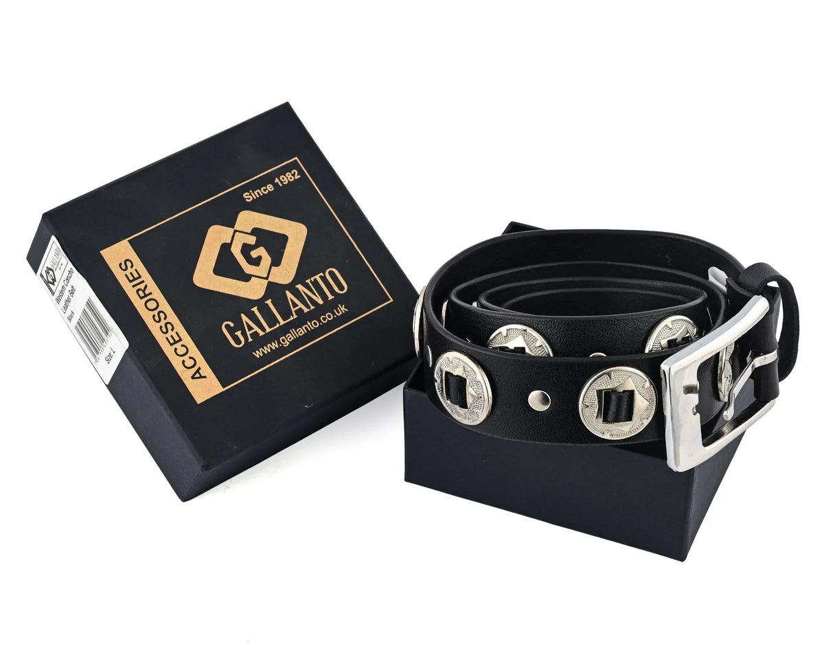 Male Designer Belts with Western Laced Concho Detail