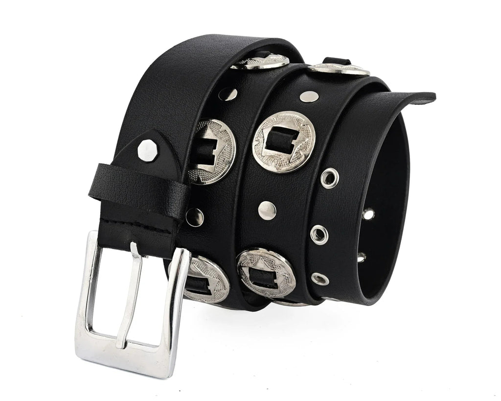 Male Designer Belts with Western Laced Concho Detail